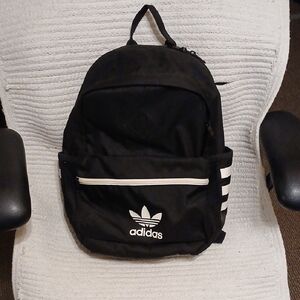 Adidas Classic Black Backpack with White Accents
